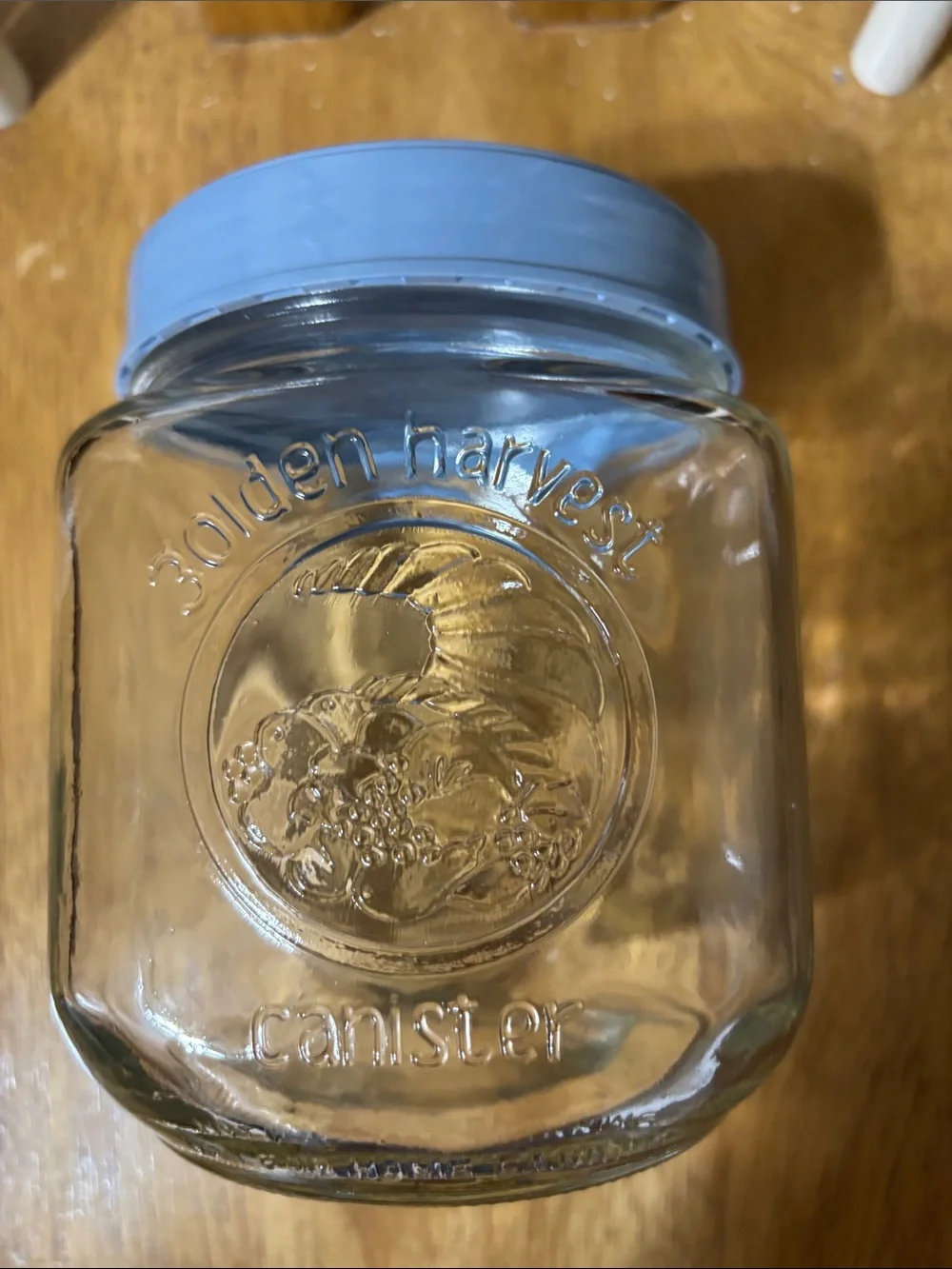 Blue-Lid Glass Storage Jar - Home Kitchen